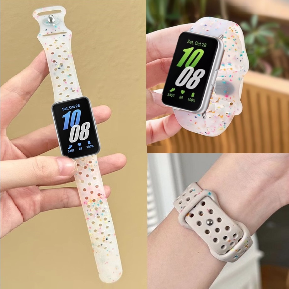 Silicone Confetti Watch Strap For Galaxy fit 3 สาย Smart Watch สาย Galaxy fit3 Strap Lovely Silicone