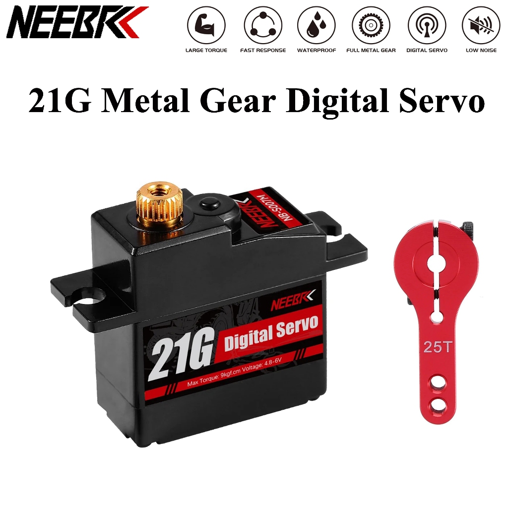 NEEBRC 21G เกียร์โลหะกันน้ํา Digital Servo With15T Servo Arm สําหรับ 1/14 1/16 1/18 HYPER GO D12 MN99S MN86 RC เครื่องบินหุ่นยนต์ RC Crawler รถ