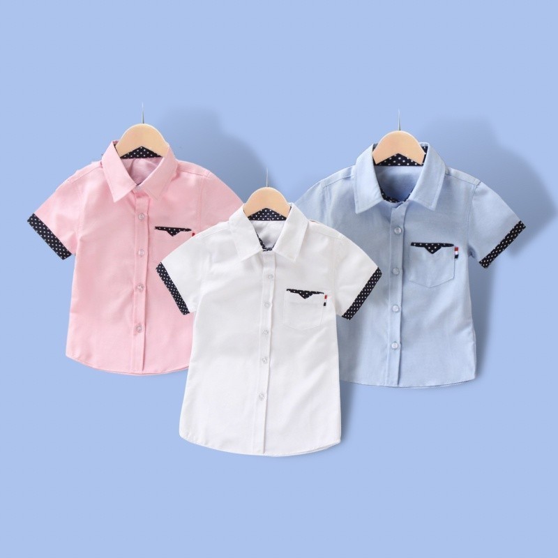 ใหม่ เสื้อโปโลแขนสั้น ผ้าฝ้าย แบบเป็นทางการ แฟชั่นฤดูร้อน สําหรับเด็กผู้ชาย