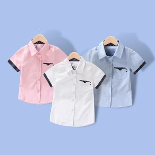 ใหม่ เสื้อโปโลแขนสั้น ผ้าฝ้าย แบบเป็นทางการ แฟชั่นฤดูร้อน สําหรับเด็กผู้ชาย ชุดเด็กผู้ชาย