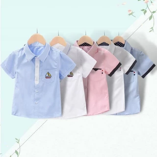 ใหม่ เสื้อโปโลแขนสั้น ผ้าฝ้าย แบบเป็นทางการ แฟชั่นฤดูร้อน สําหรับเด็กผู้ชาย ชุดเด็กผู้ชาย