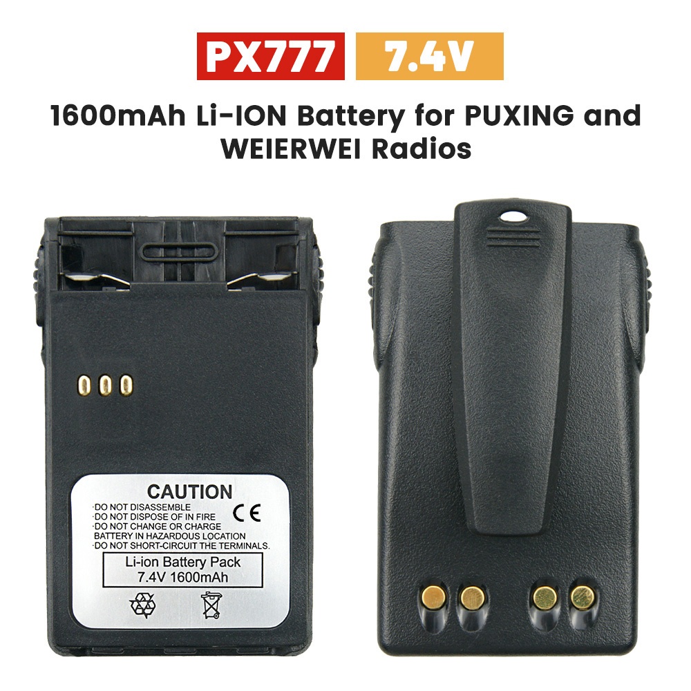 DC-627.4V 1600mAh แบตเตอรี่ Li-ion สําหรับ Puxing PX-328 PX-777 PX-888K PX888 PX728 Plus WEIERWEI VE