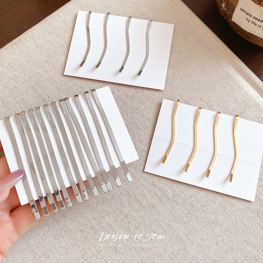 กิ๊บติดผมสไตล์ยุโรปและอเมริกา ทำจากโลหะ ดีไซน์เรียบง่าย คลิปพับแบบปากเป็ด