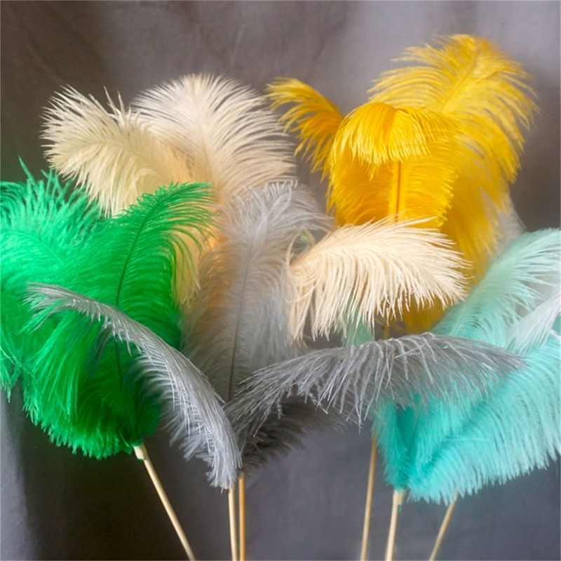 ขายส่ง 10 ชิ้น/25-30 ซม.ใหม่สีขนนกกระจอกเทศสําหรับงานฝีมือ Feather Decor DIY วันหยุด Carnival งานแต่งงานตกแต่ง
