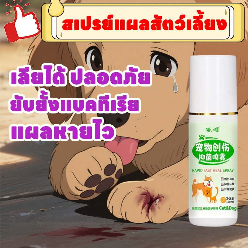 ช่วยให้แผลหายไว สเปรย์รักษาแผลสัตว์เลี้ยง สเปรย์ผิวหนังสัตว์ ยาฆ่าเชื้อแผลสัตว์ ปลอดภัยสำหรับสัตว์