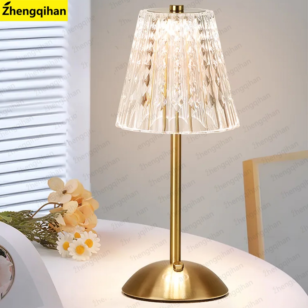 โคมไฟตั้งโต๊ะห้องนอนแบบชาร์จ ยูเอสบี 3 สีสัมผัสลดแสงไฟกลางคืนข้างเตียงเดสก์ท็อปไฟกลางคืน