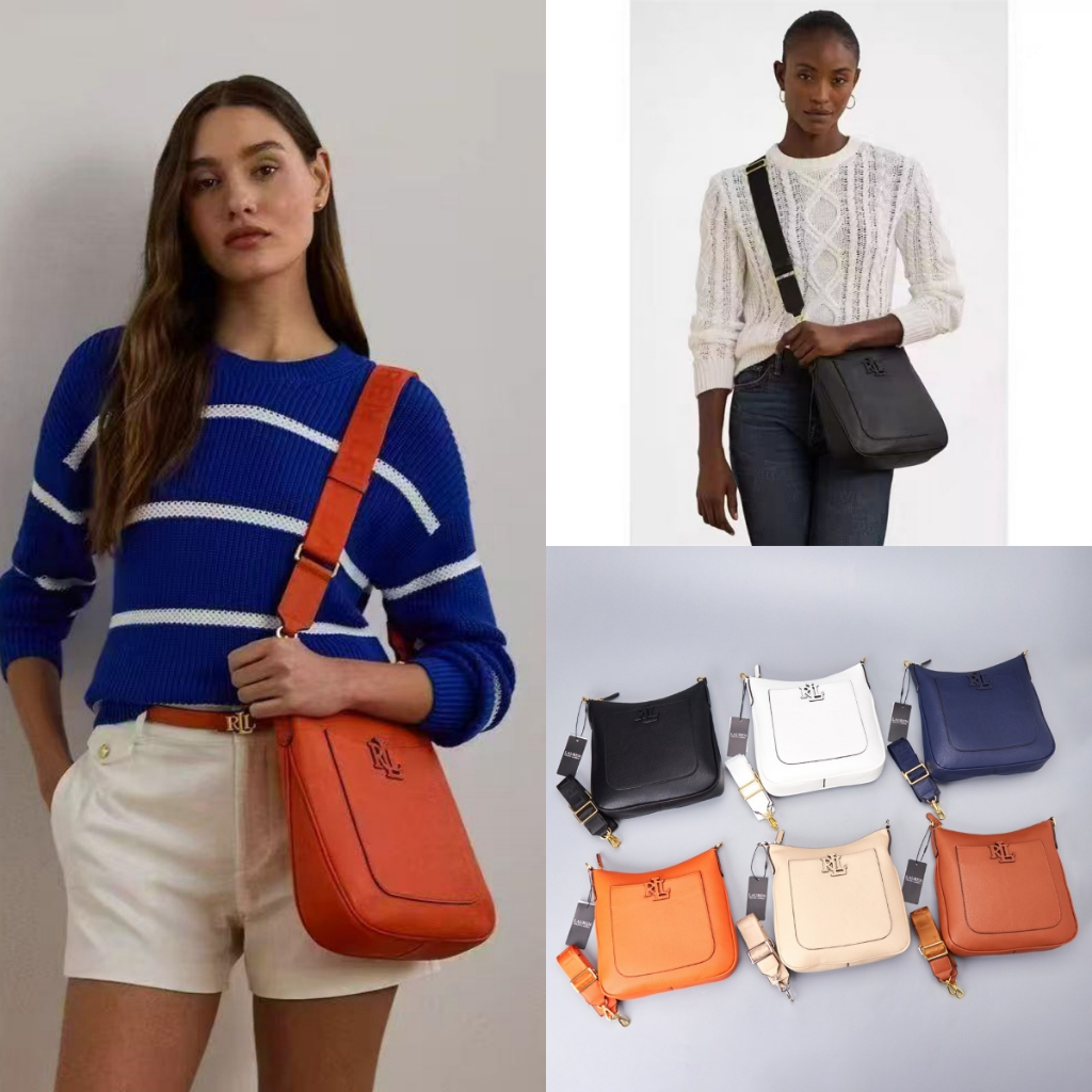 2025 New Women RL Pebbled Leather Crossbody Tote Bag