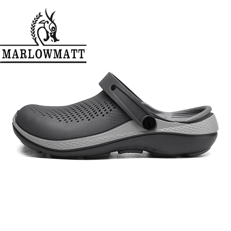 Marlowmatt รองเท้าแตะผู้ชายกลางแจ้งกันลื่นกันน้ําระงับกลิ่นกาย Rainy Season รองเ