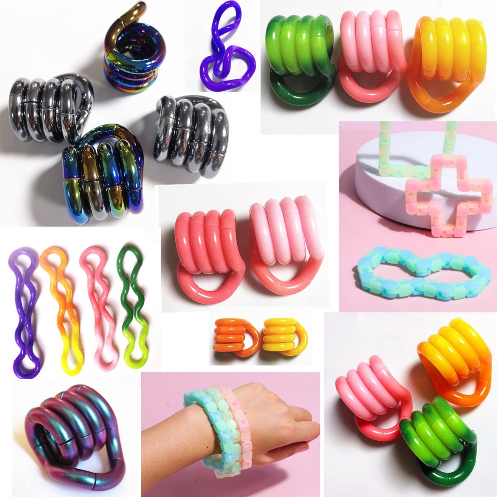 Fidget Tangle ของเล่น Twist Deformation สีเปลี่ยนเชือกสมองจินตนาการ DIY Sensory ของเล่น Night Light ที่ถอดออกได้ความเครียดผ่อนคลายบีบโซ่ของขวัญของเล่นสําหรับเด็กผู้ใหญ่
