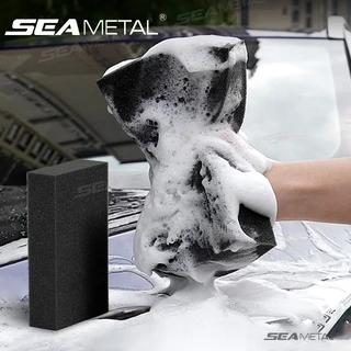 SEAMETAL ฟองน้ำล้างรถไมครอไฟเบอร์ ฟองน้ำขัดรถ ฟองน้ำเคลือบไฟเบอร์ ใชัทำความสะอาดรถยนต์ ฟองน้ำเนื้อละเอียดไม่ทำลายสีรถ