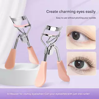 Eyelash Curler เครื่องมือแต่งหน้าตาทนทาน Lashes Lifting Curling Set Eyelash Curler Non-Slip Handle แบบพกพาทนทานธรรมชาติ Curling รูปร่างกว้าง Handle Curler สแตนเลส