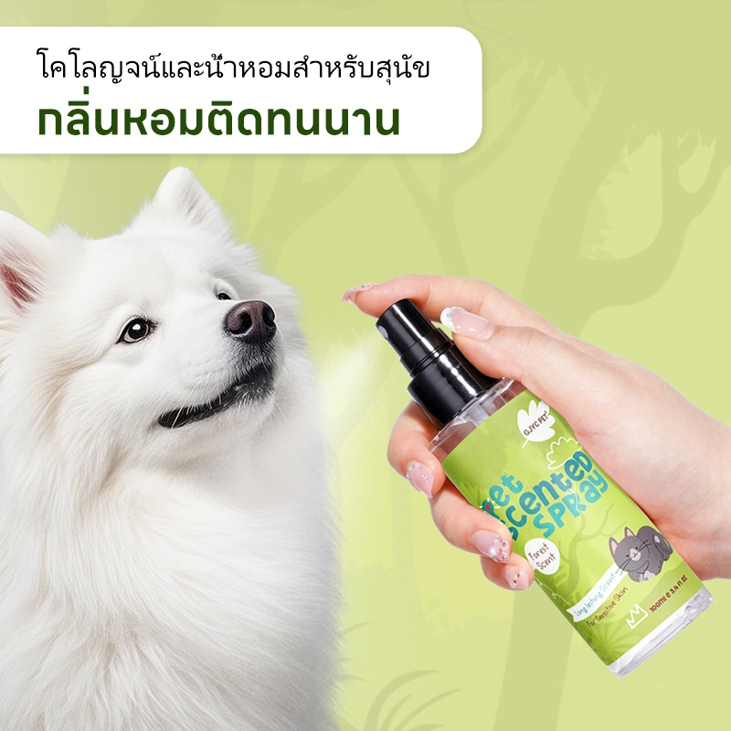GJYC PET สเปรย์ดับกลิ่นสัตว์เลี้ยง 100ml | สูตรออร์แกนิคกลิ่นป่าไม้ | ระงับกลิ่นอับ-ขับเหงื่อ | สำหรับสุนัข แมว