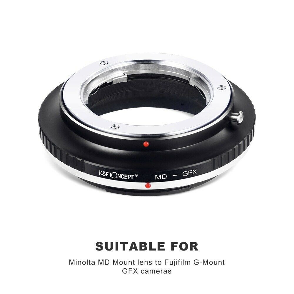 อะแดปเตอร์แนวคิด K&F สําหรับเลนส์ Minolta MD ไปยังกล้อง Format ของ Fuji GFX Medium