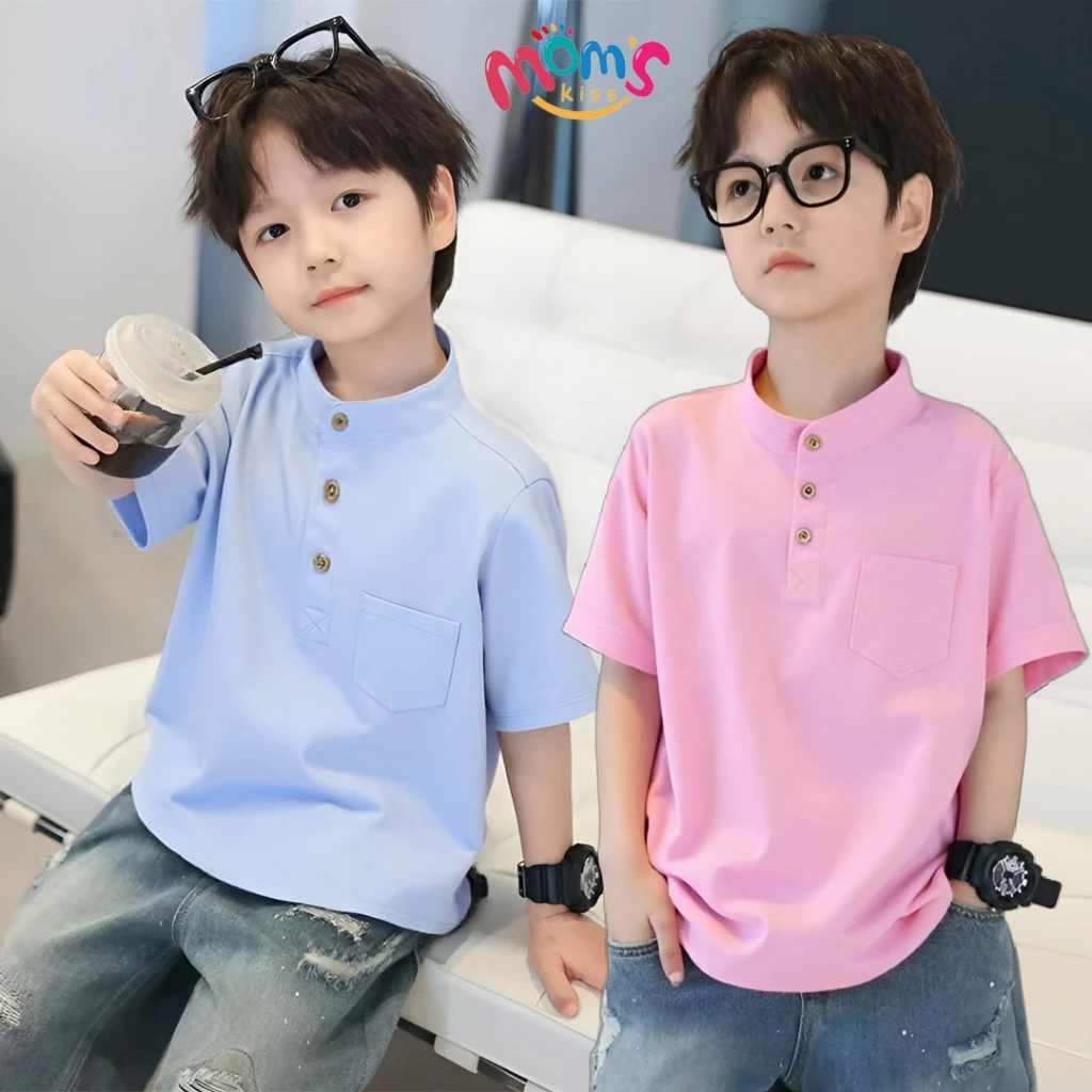 เสื้อโปโลแขนสั้นเด็กอายุ 5 12 ปี รุ่นใหม่ปี 2026 ผ้าคอตตอนเนื้อนุ่ม ชุดเด็กผู้ชาย