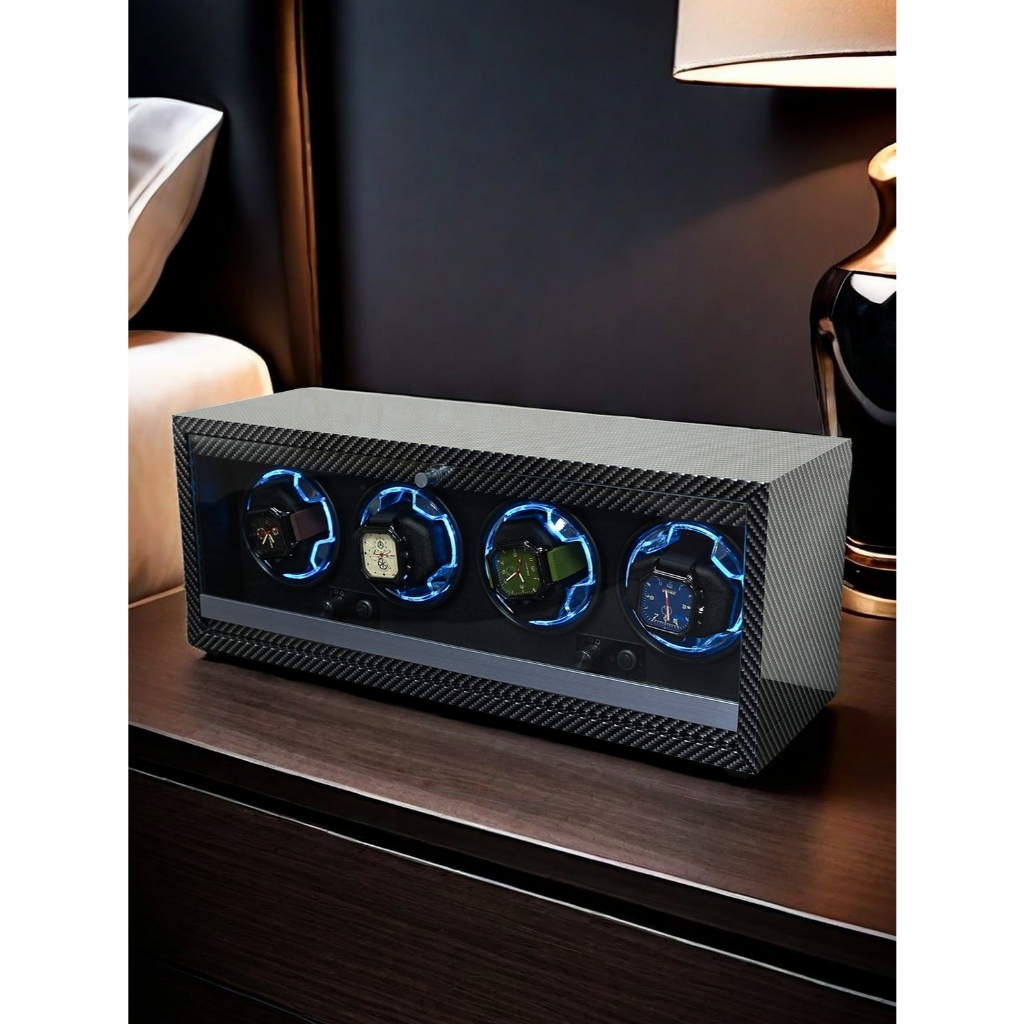 MELANCY  Automatic Watch Winder กล่องหมุนนาฬิกาไม้หรู - มอเตอร์คู่, การตั้งค่า 8 อย่าง, ฟังก์ชั่นตัว