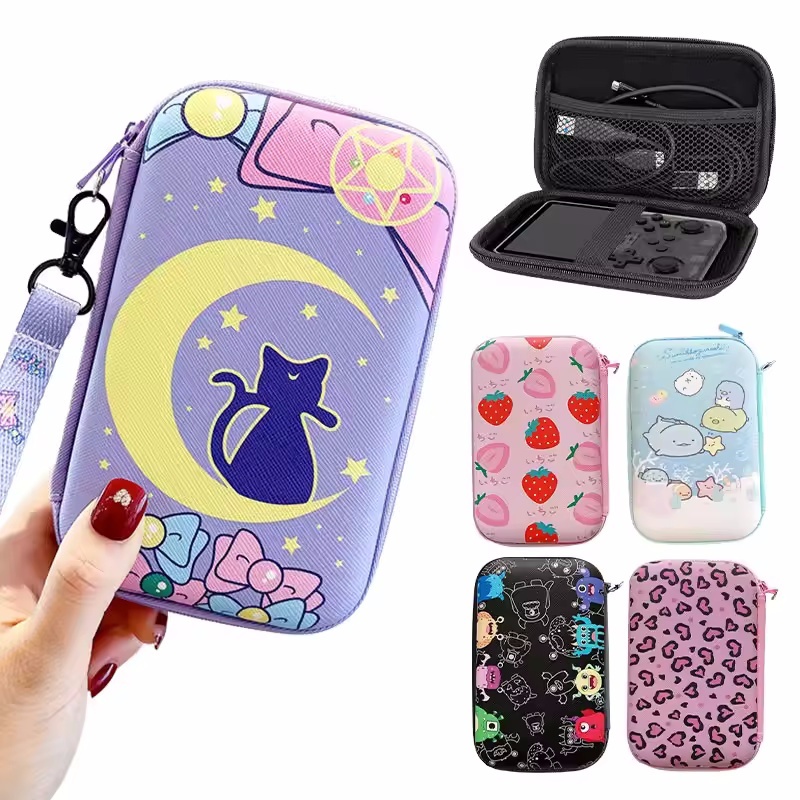 แฟชั่นสําหรับ R36S R36H RG35XX H R36 PRO K36 คอนโซลวิดีโอเกมกระเป๋าถือกระเป๋ากล่องฝาครอบป้องกันอุปกร