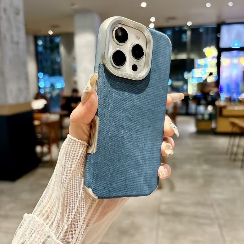 เคสโทรศัพท์สีน้ําเงินผ้ายีนส์น่ารัก เข้ากันได้กับ Iphone 17 16 15PROMAX 15 14promax 13 pro max 12 pro max 11 เคสโทรศัพท์ที่สวยงาม
