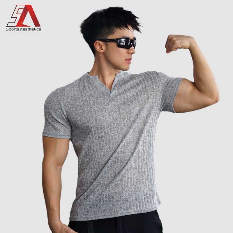 เสื้อยืดผู้ชาย แบบคอกลม สำหรับลำลองและกิจกรรมกีฬา ระบายอากาศได้ดี แขนสั้น