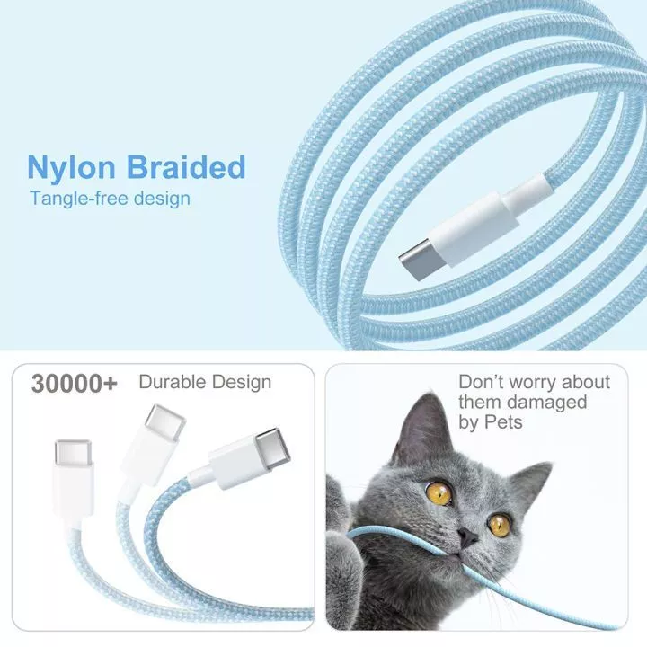 สายชาร์จ USB Type c to Type c สายชาร์ตสำหรับ ไอPad Pro, Air4 Air5 Mini6 ไอ15-17 15-17pro 15-17 pro max thumbnail 4