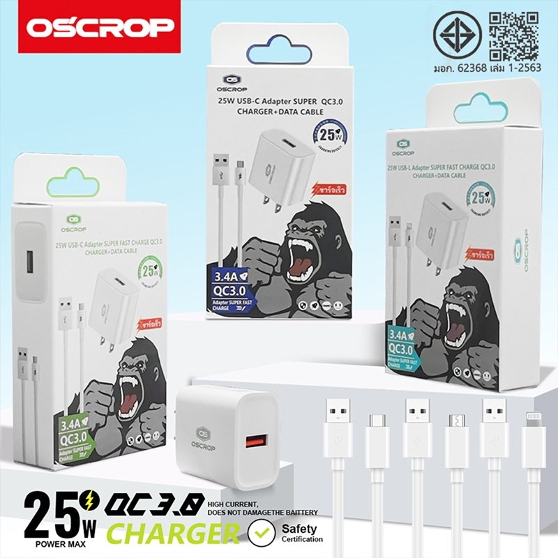 [รับประกัน 1 ปี] สายชาร์จ USB Type-C Micro, PD 25W Charger, ใช้งานร่วมกับ Android Phone 5-Phone 17 P