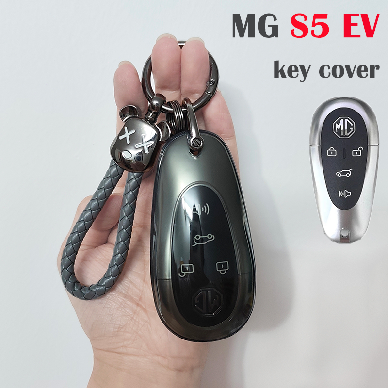 ซิลิโคนครอบกุญแจรถ MG S5EV X+ V+ D+ สีดำแบบใส ห่วงคล้องกุญแจ แข็งแรงทนทาน กันกระแทก 100%