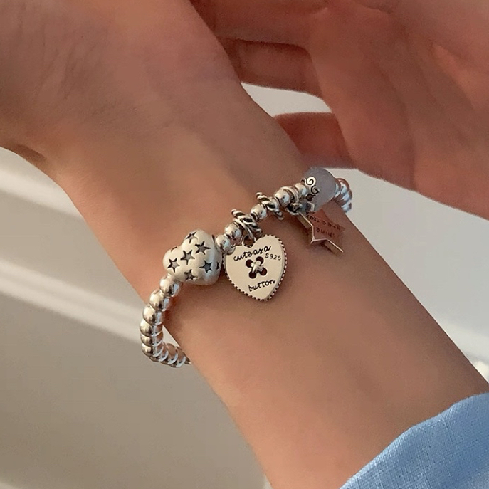 Simple Heavy Industry เงินสเตอร์ลิงลูกปัด Love Star สร้อยข้อมือหรูหรา Niche ประณีตฟรีสร้อยข้อมือแฟน ราคา ถูกที่สุด ดีลบีเคเค แกลเลอรีภาพที่ 9