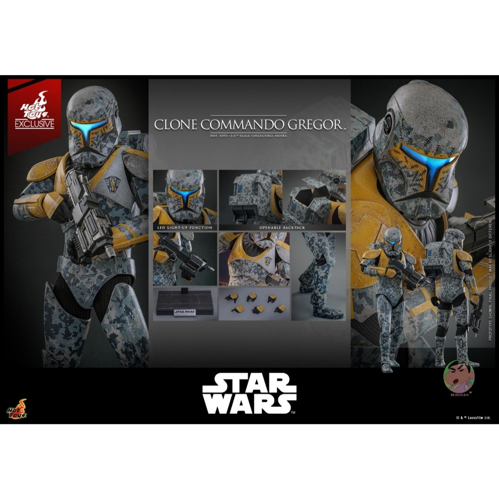 Hot Toys TMS155 Star Wars The Clone Wars Clone Commando Gregor 1/6th Collectible Figure