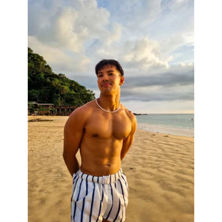 BS |short กางเกงขาสั้นลาย กางเกงขาสั้นลาย เดินเล่นบนชายหาด เล่นน้ำ ไปที่ชายหาด แฟชั่นฤดูร้อนกางเกงขาสั้นแห้งเร็ว