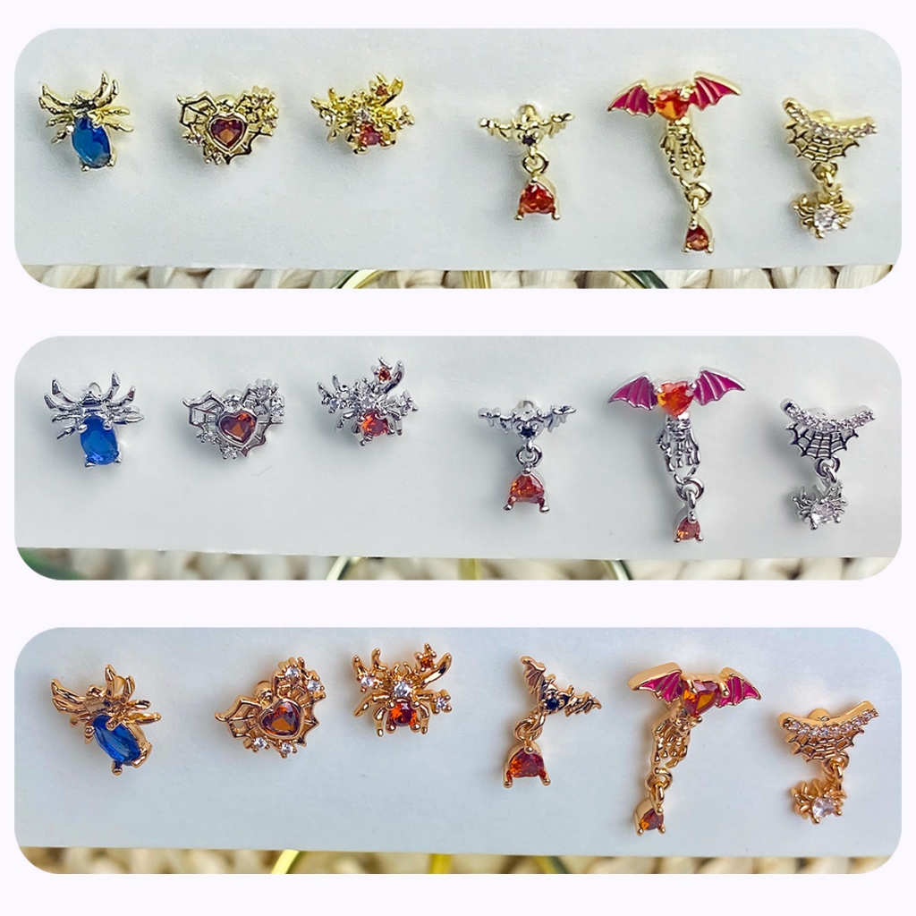 1 ชิ้น G23 ต่างหูเหล็กไทเทเนียมน่ารัก Little Spider Theme ต่างหูเจาะ Hypoallergenic ต่างหู