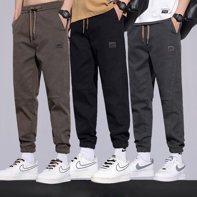 กางเกงทำงานผู้ชายสไตล์วินเทจ ผ้ายืดหยุ่นสวมใส่สบาย ไซส์ใหญ่กระเป๋าข้างหลายใบ เหมาะสำหรับการเดินป่าและชีวิตสันทนาการ