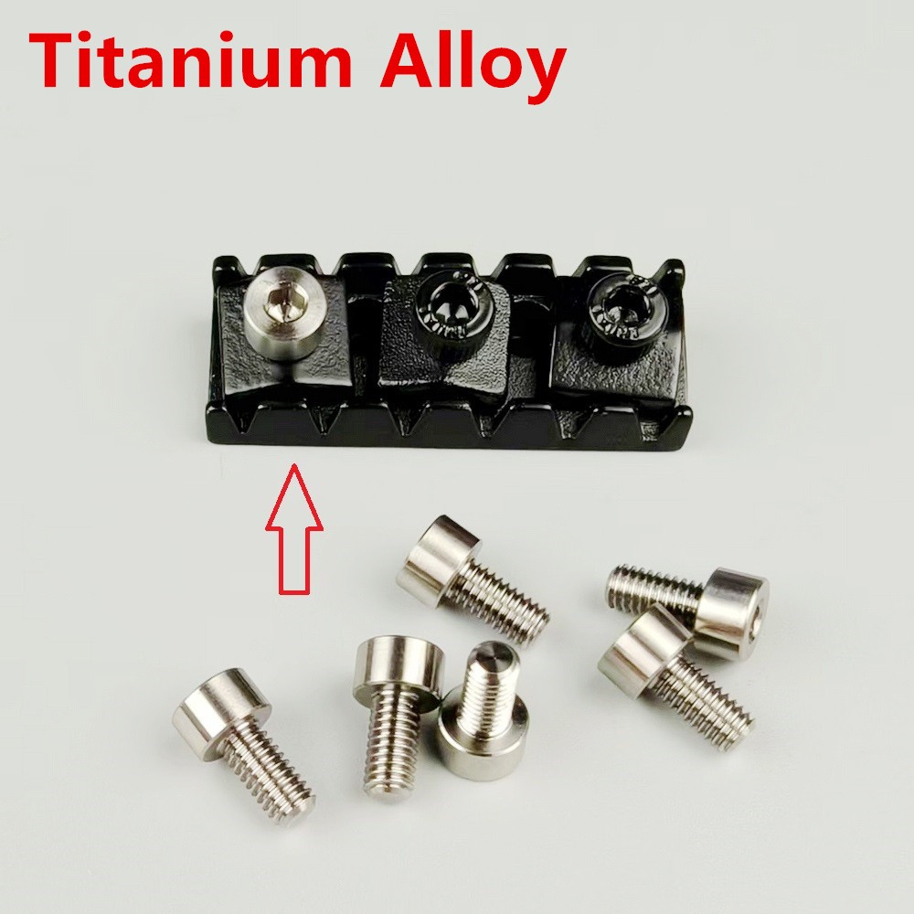 1 ชุด (3 ชิ้น) ไทเทเนียมอัลลอยด์กีตาร์ไฟฟ้า Tremolo ระบบสะพานล็อคสกรูอ่อนนุช