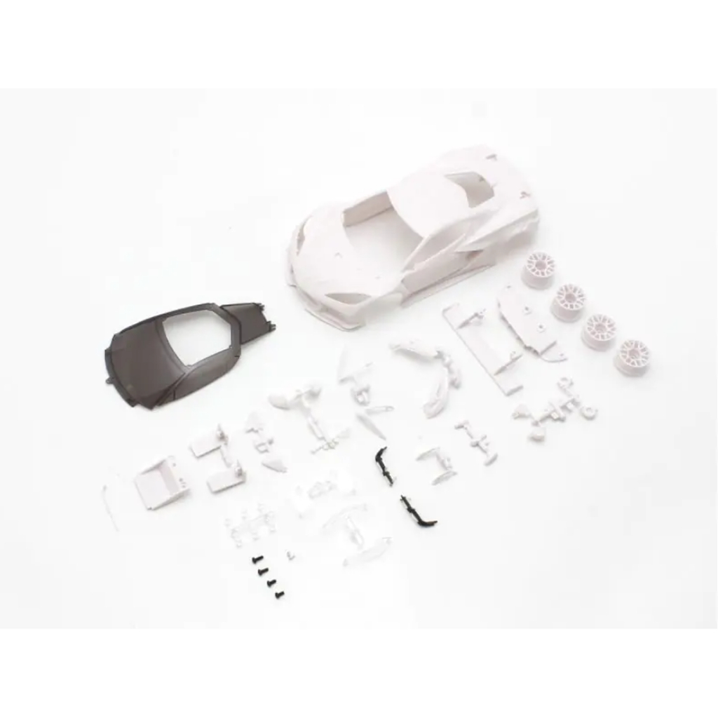 Kyosho Mini-z RWD Kyosho Mini-z RWD C8R Racing White Body Set (ยังไม่ทําสี/มีล้อ) MZN215