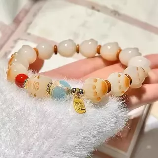 สร้อยข้อมือกรงเล็บแมวน่ารัก โชคดี แมว สร้อยลูกปัดข้อมือนักเรียนแฟนของขวัญสร้อยข้อมือเรซิ่นเครื่องประดับสตริงสีแดงสาย