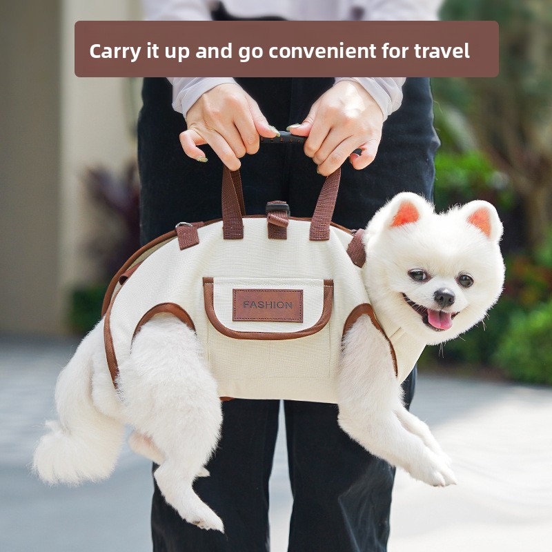 สายรัดลาก 4 ขาระบายอากาศพร้อมที่จับที่ถอดออกได้สําหรับผู้ให้บริการสัตว์เลี้ยงเดินทาง