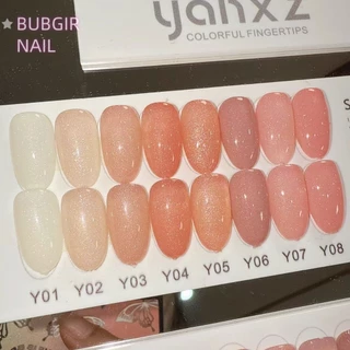 พร้อมส่ง✨ YANXZ 24 สี สีเจลไซรัปกริตเตอร์แฟลช สีโทนชมพู Ice Peach 24 สี แถม ชาร์ทสี ฟรี