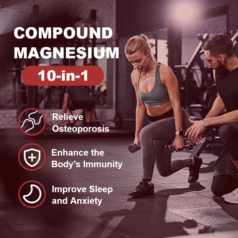 แมกนีเซียม คอมเพล็กซ์ อาหารเสริม 1000มก. 60 กัมมี่ -10 ใน 1 สูตร (แมกนีเซียม ไกลซิเนต แมกนีเซียม แกรบอต ฯลฯ) - คีเลตแร่ธาตุเสริมกล้ามเ - รูปที่ 4