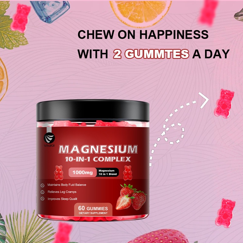 แมกนีเซียม คอมเพล็กซ์ อาหารเสริม 1000มก. 60 กัมมี่ -10 ใน 1 สูตร (แมกนีเซียม ไกลซิเนต แมกนีเซียม แกรบอต ฯลฯ) - คีเลตแร่ธาตุเสริมกล้ามเ - รูปที่ 5
