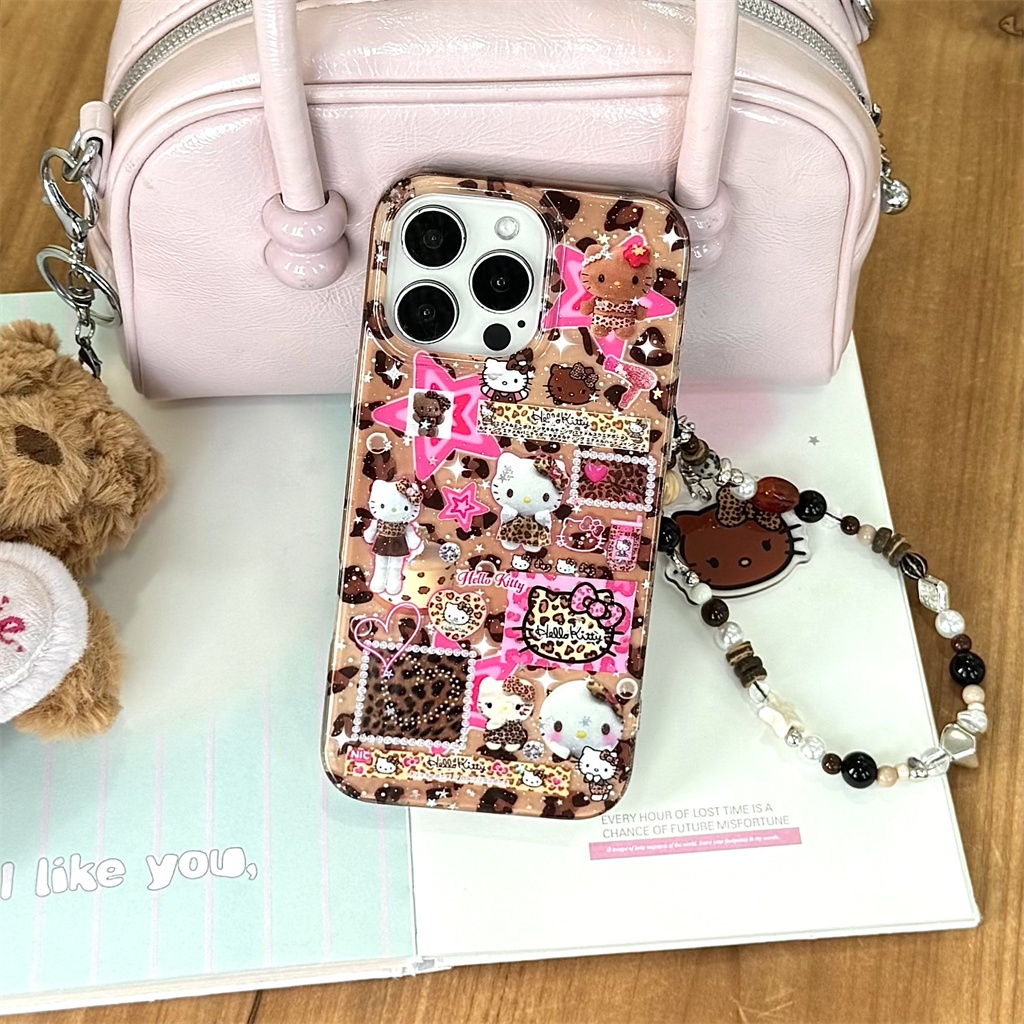 สําหรับIphone Case 17 Pro Max 16 Pro Max 15 Pro Maxสติกเกอร์พิมพ์ลายเสือดาวสองด้านKtเคสโทรศัพท์