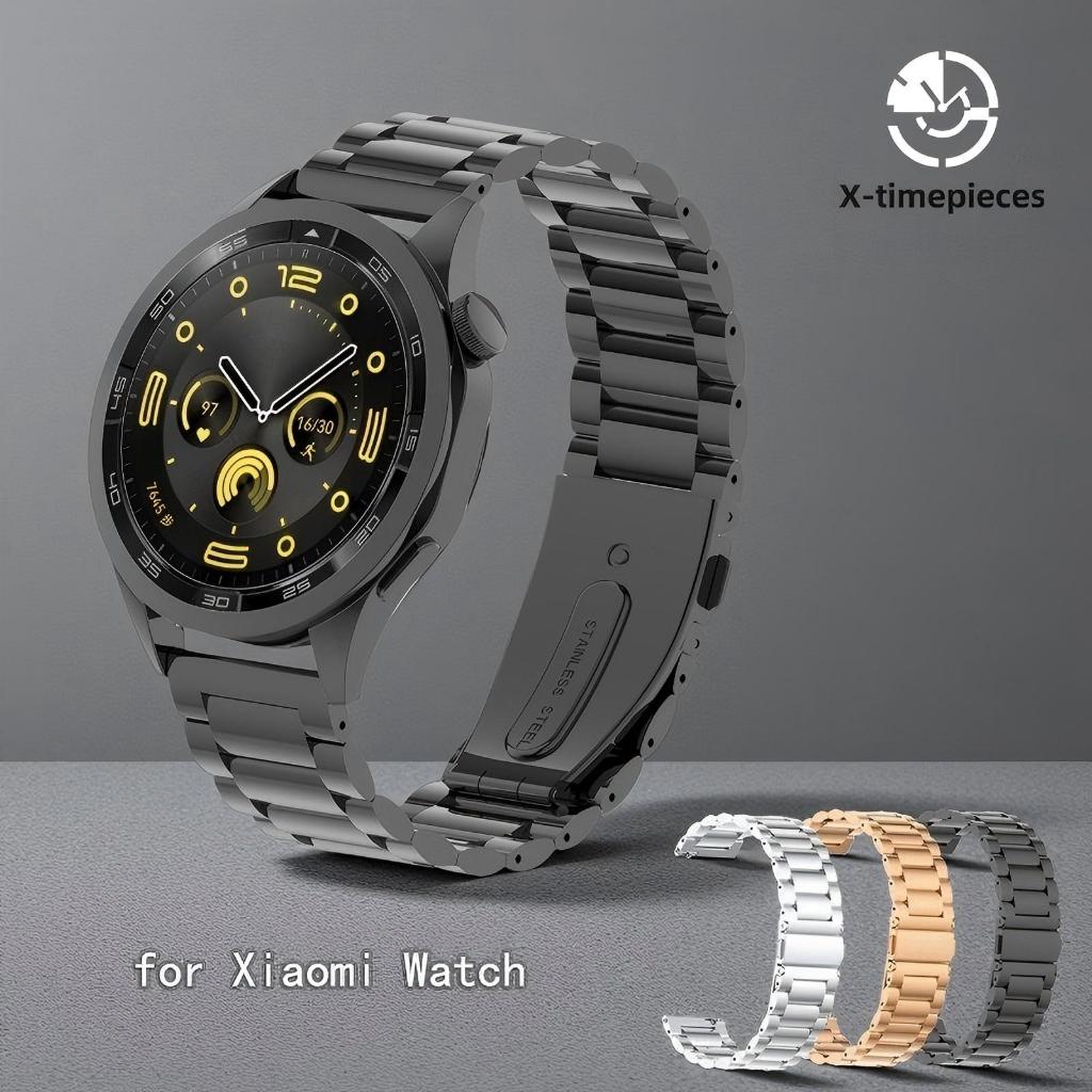 สําหรับ Xiaomi Watch S5/S4/S3/S2/S1/Color 2/Color Strap, Metal Stainless Steel, ปรับความยาวได้, กันน