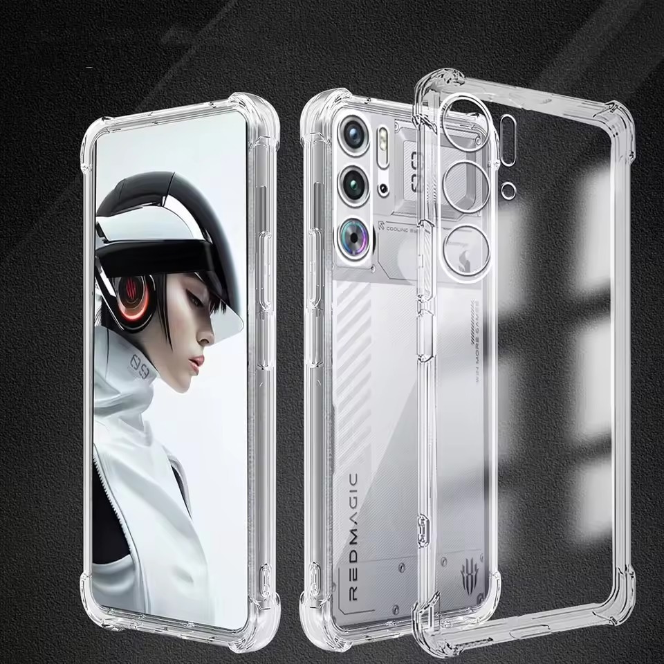 สําหรับ Nubia RedMagic Red Magic 10S 9 10 Air 8 8S 5S 6 7 9S Pro Plus Pro + 5G โปร่งใสกรณี Clear Air Cushion กันกระแทกถุงลมนิรภัยซิลิโคนนุ่ม TPU ปกหลัง