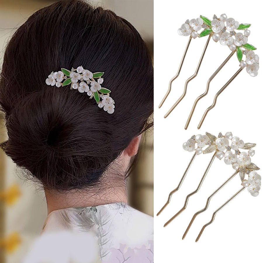 หวีผมแบบ U-Shaped Pearl สไตล์จีน ใหม่! เพิ่มความหรูหราให้ทรงผมของคุณ
