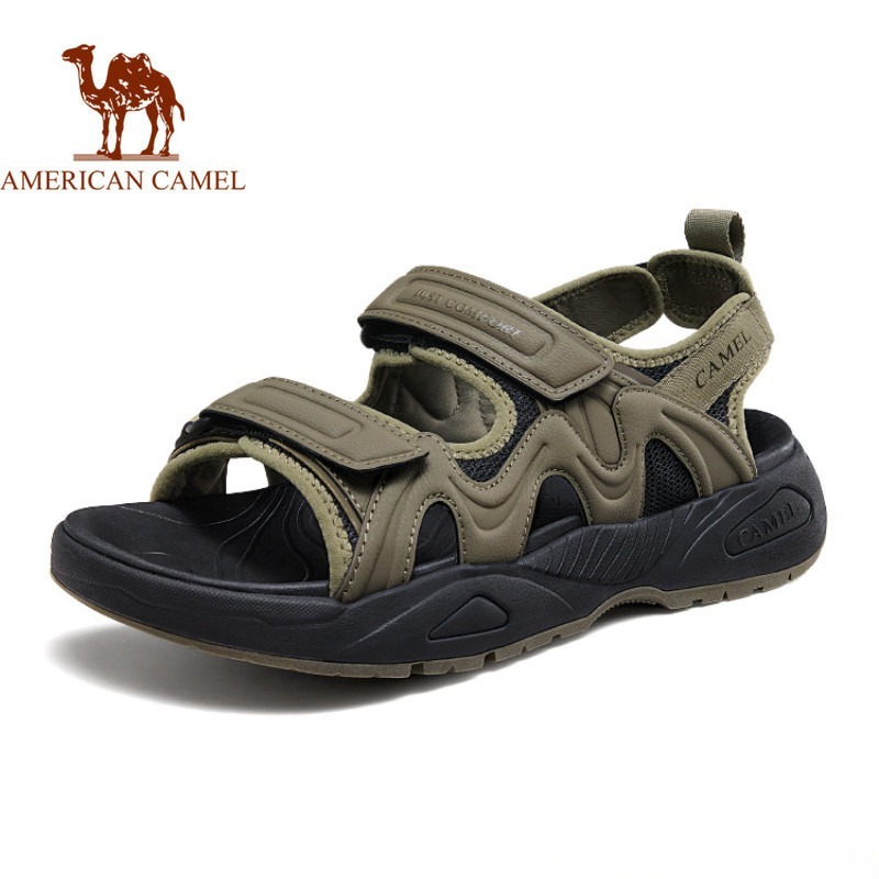 AMERICAN CAMEL รองเท้าแตะ เวลโคร กันลื่นสําหรับผู้ชาย