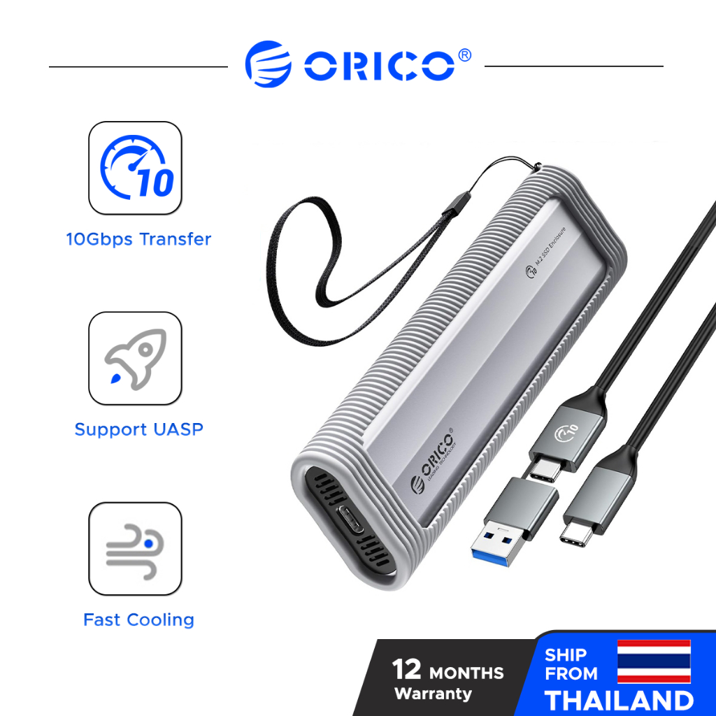 ORICO M.2 NVMe SATA SSD Enclosure External M2 NVMe เคส 10Gbps รองรับ UASP สําหรับ PCIe และ NGFF SSD (ORICO-AXM2)