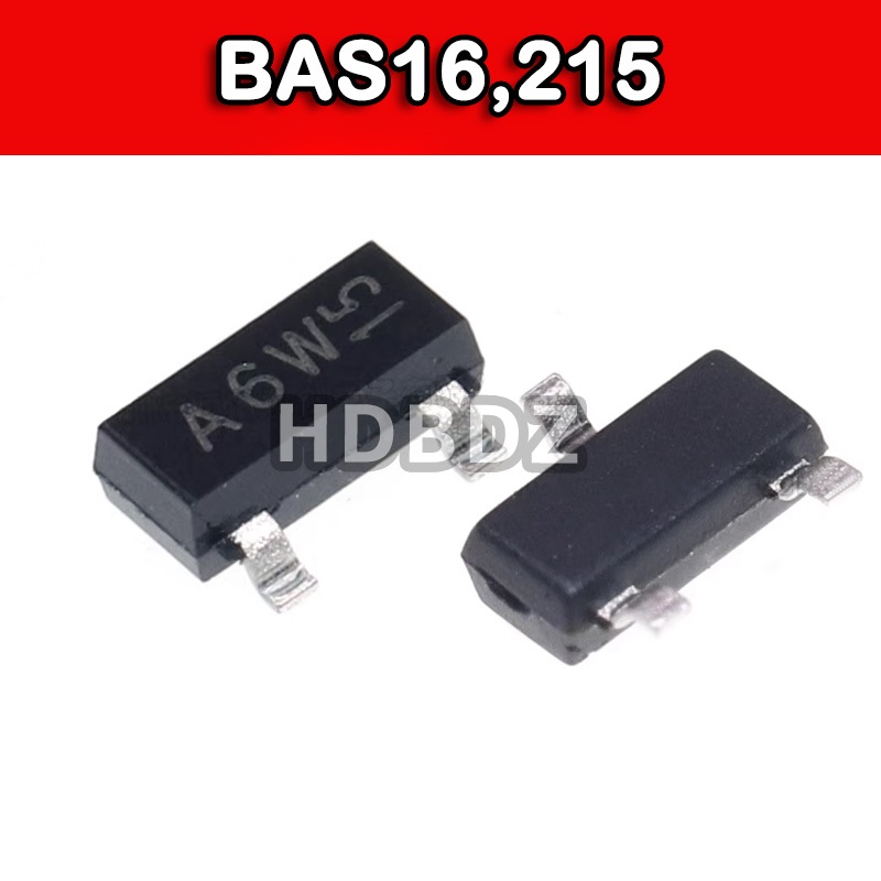 50~100PCS BAS16,215 SOT-23-3 A6W A6 ไดโอดสวิตช์ความเร็วสูง IC SMD