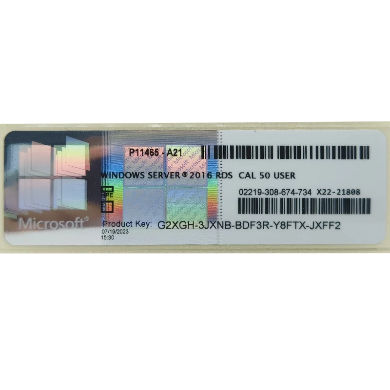 สติกเกอร์ COA Windows Server 2012 2016 2019 2022 2025 RDS CAL License thumbnail 6