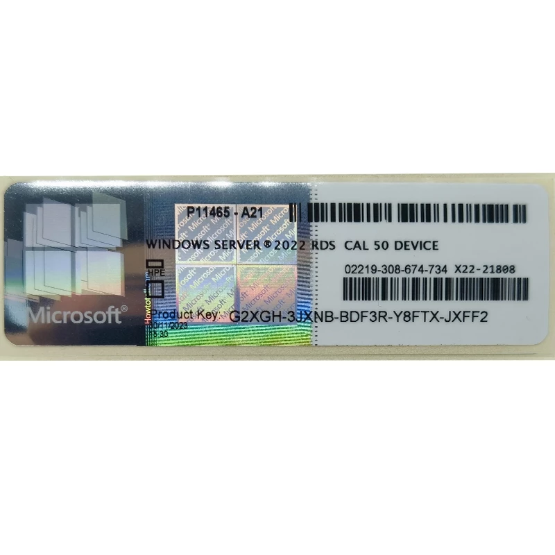 สติกเกอร์ COA Windows Server 2012 2016 2019 2022 2025 RDS CAL License thumbnail 8