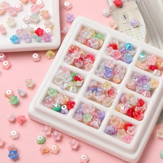 ลูกปัดABS ขนาด8มม. สำหรับเครื่องประดับDIY 50-100ชิ้น ลายLilyoftheValleyและCamellia