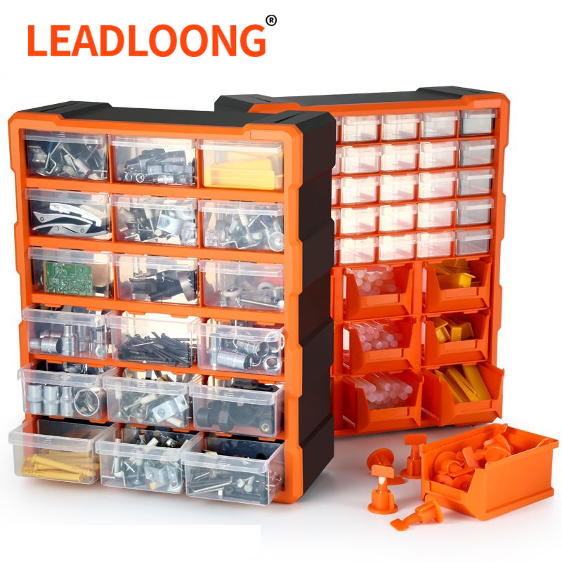 LEADLOONG กล่องเครื่องมือพลาสติกฮาร์ดแวร์สกรูกล่องเก็บ