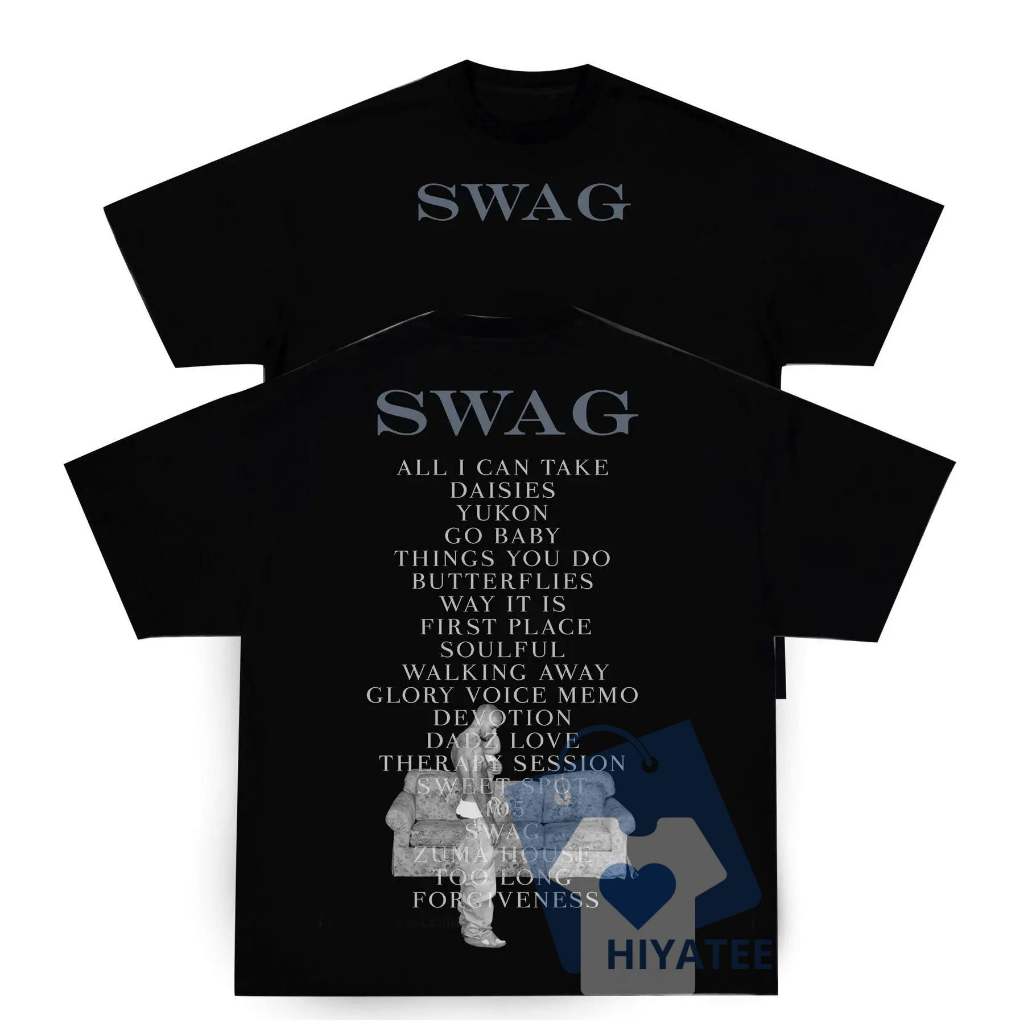 2025 Justin Bieber SWAG อัลบั้มผ้าฝ้าย Vintage เสื้อยืด Street แฟชั่นหลวมพิมพ์แขนสั้น Unisex ฤดูร้อน