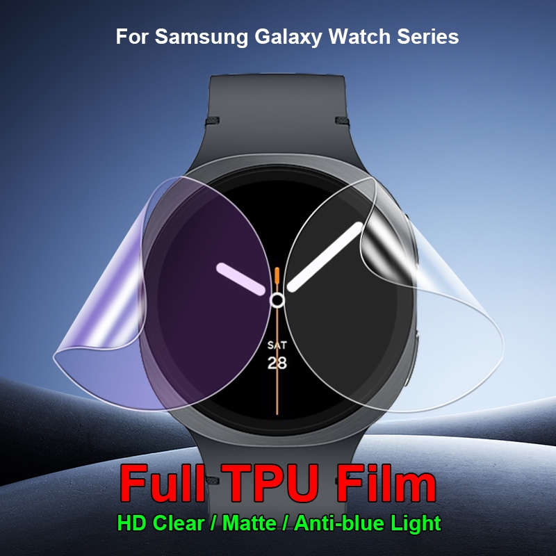 สําหรับ Samsung Galaxy Watch7 FE Watch8 40 มม.44 มม.Ultra Classic 46 มม.SmartWatch HD Clear/Matte Anti-ลายนิ้วมือ/Anti Blue สีม่วง Light Soft TPU Hydrogel ฟิล์มป้องกันหน้าจอ